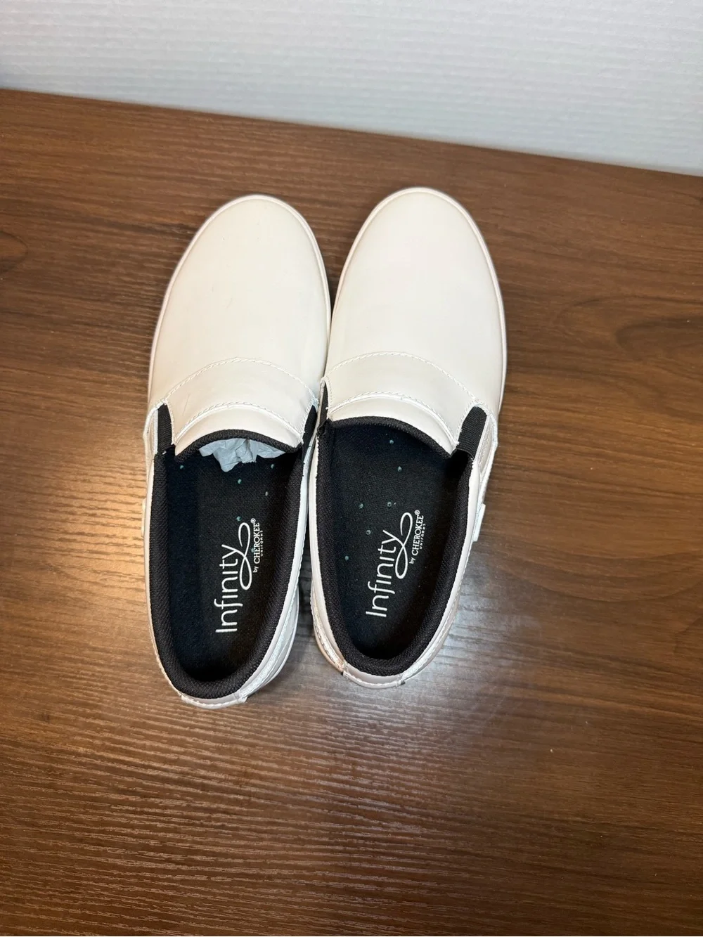 New! Women's White Slip-On Loafers - Working Comfort, 7.5